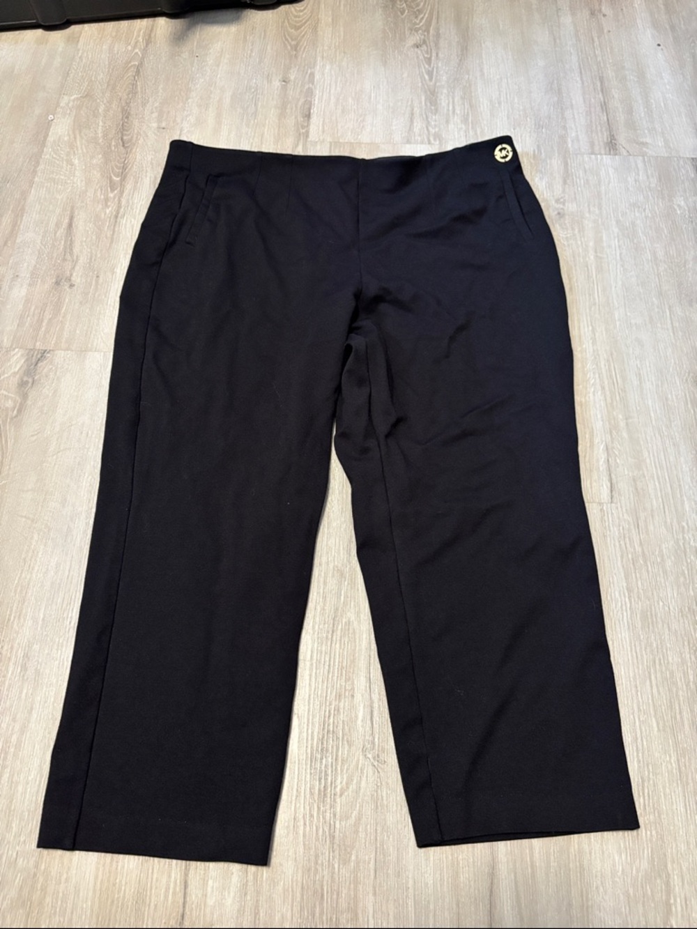 Michael Kors‎ Black Capris with Gold Logo Button